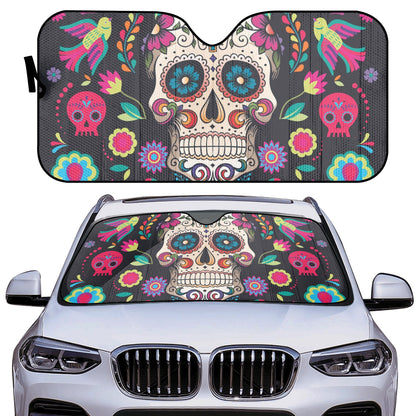 Sugar skull dia de los muertos calaveras Car Auto Sun Shade