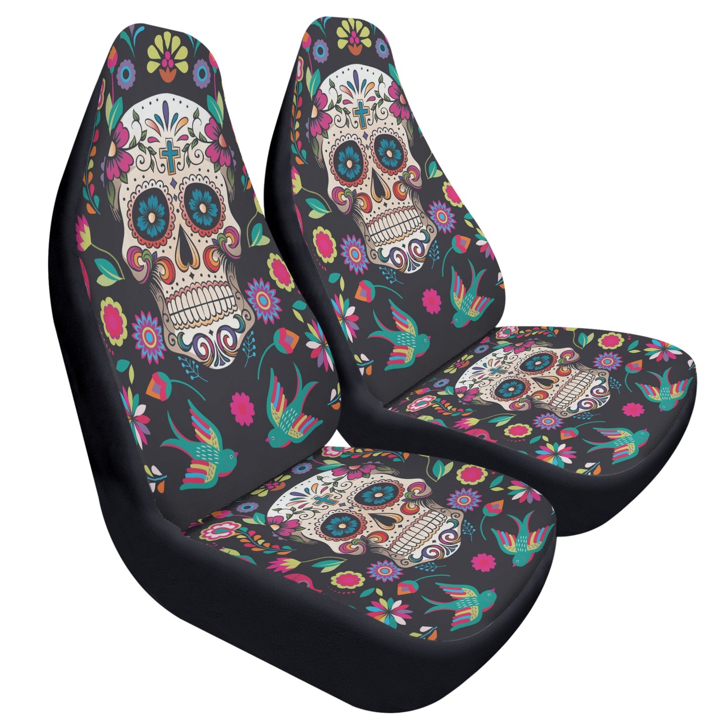 Sugar skull dia de los muertos calaveras Car Seat Covers (2 Pcs)