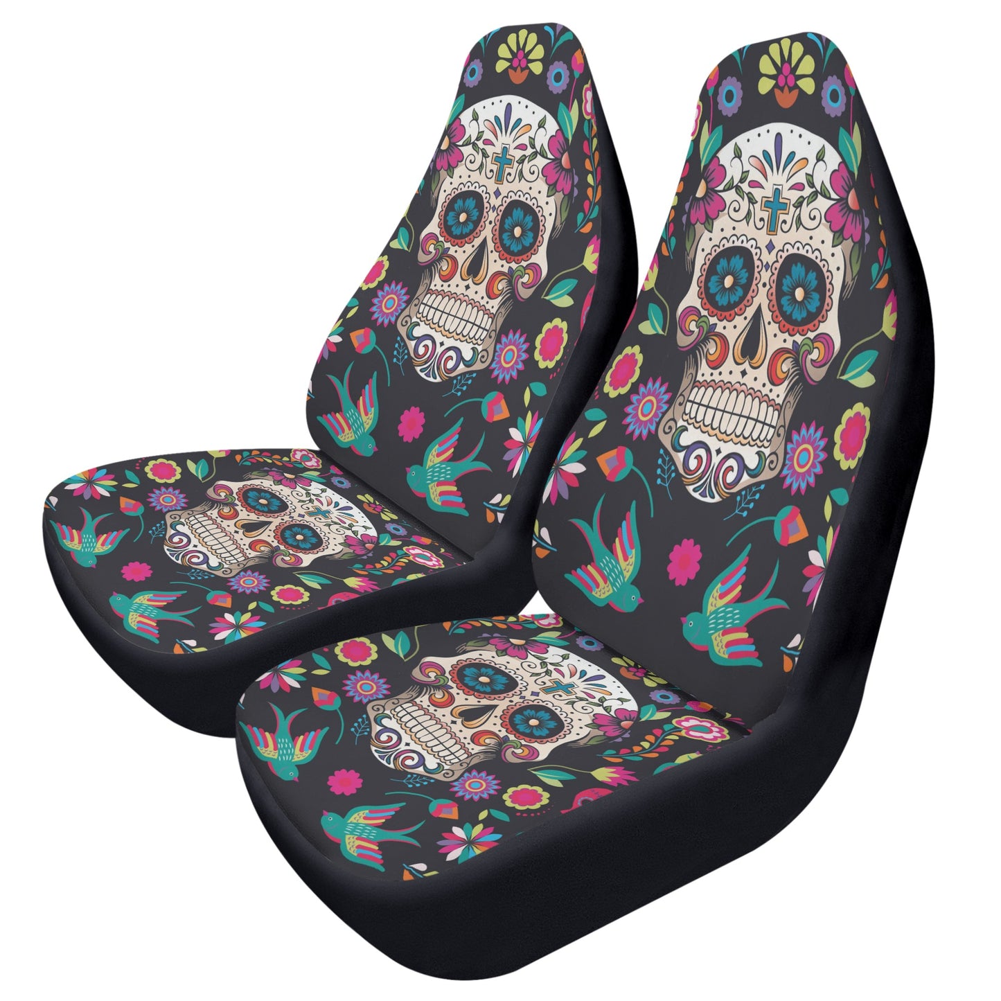 Sugar skull dia de los muertos calaveras Car Seat Covers (2 Pcs)