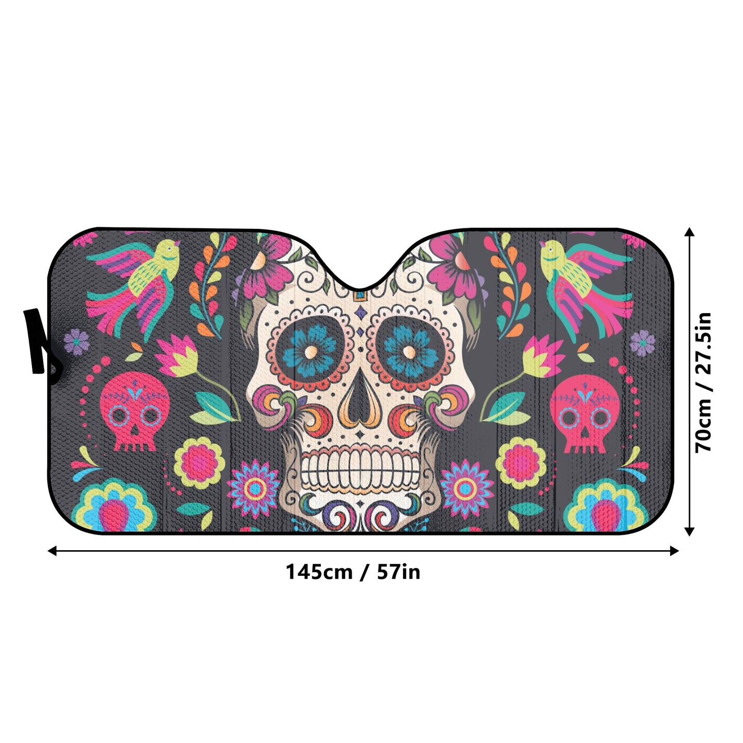 Sugar skull dia de los muertos calaveras Car Auto Sun Shade