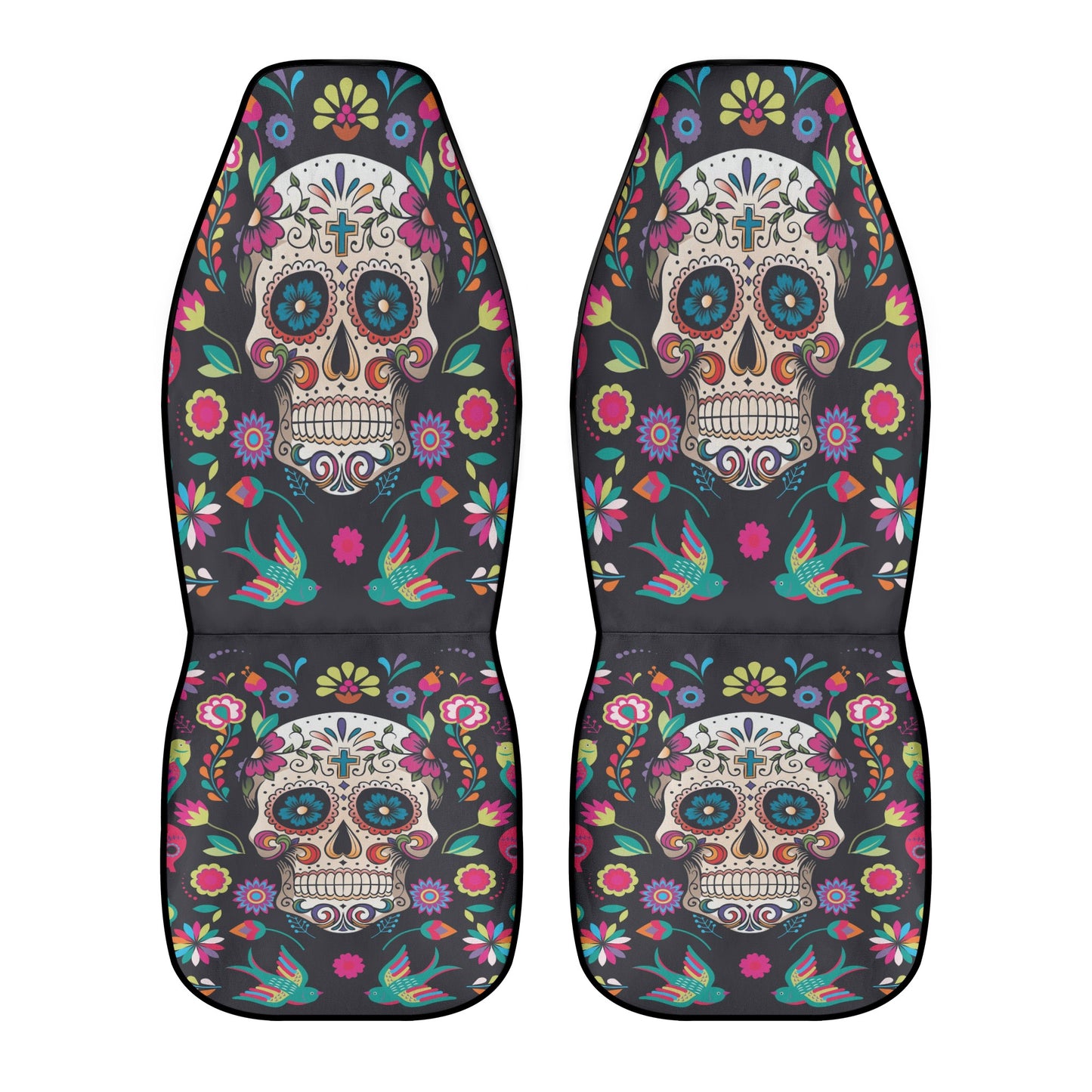 Sugar skull dia de los muertos calaveras Car Seat Covers (2 Pcs)