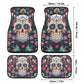 Sugar skull dia de los muertos calaveras Back and Front Car Floor Mats
