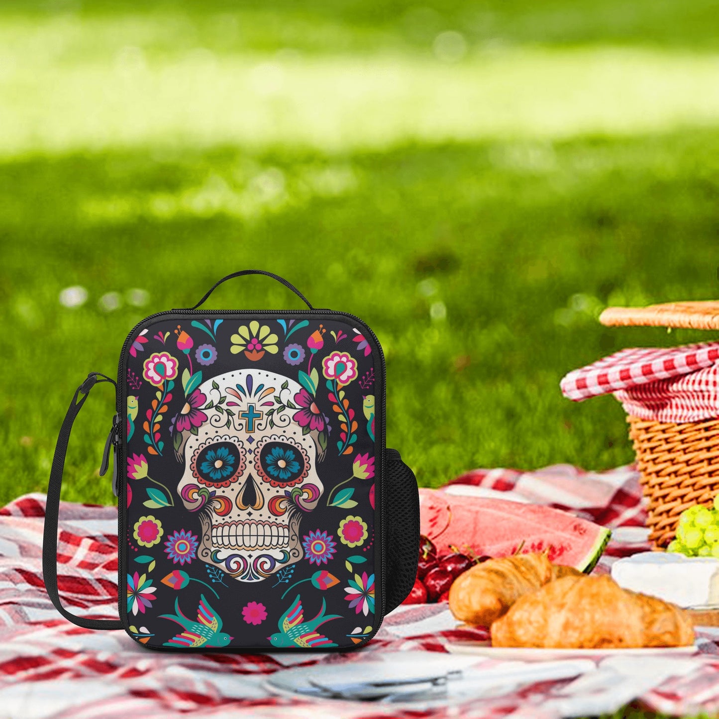 Dia de los muertos sugar skull calaveras Lunch Box Bags