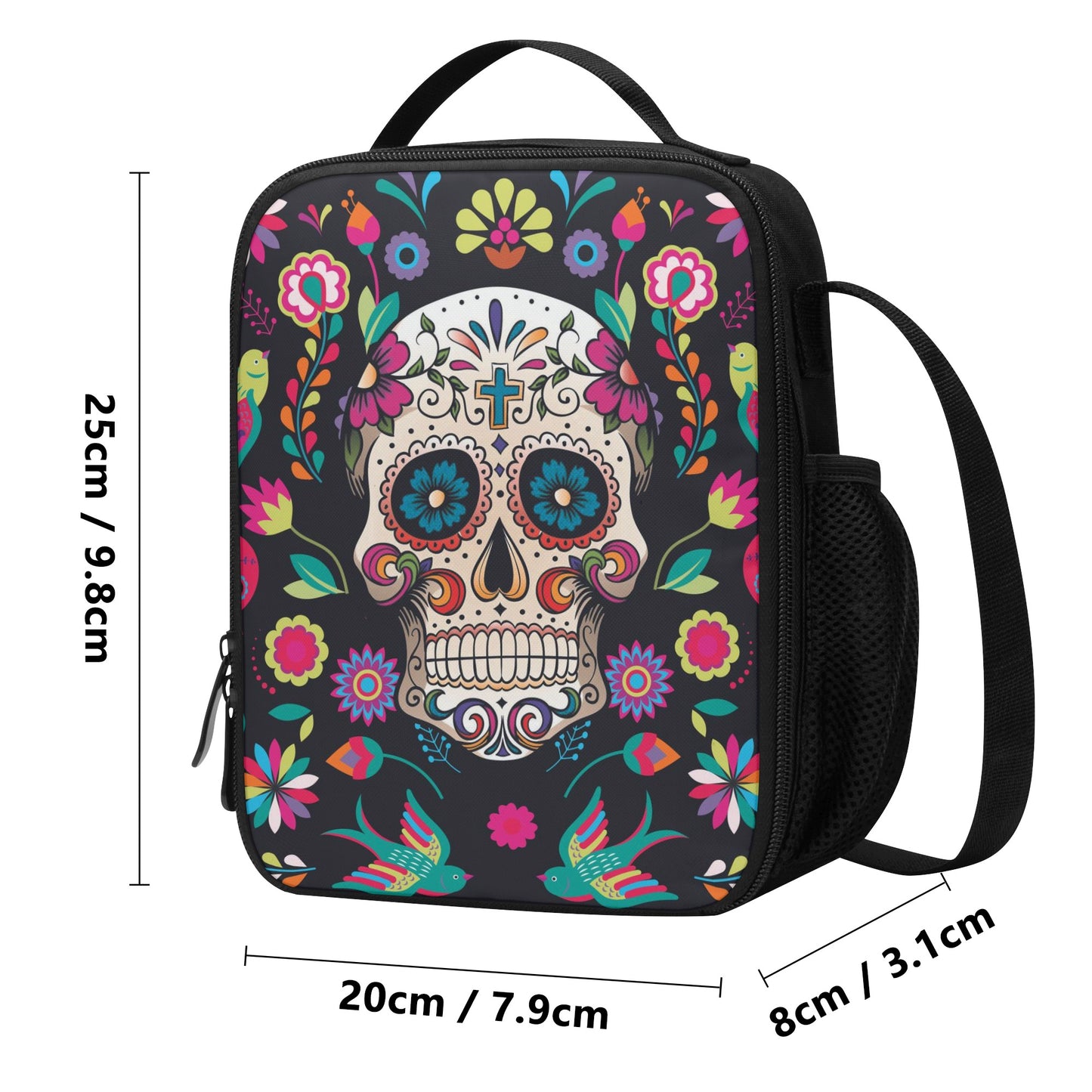 Dia de los muertos sugar skull calaveras Lunch Box Bags