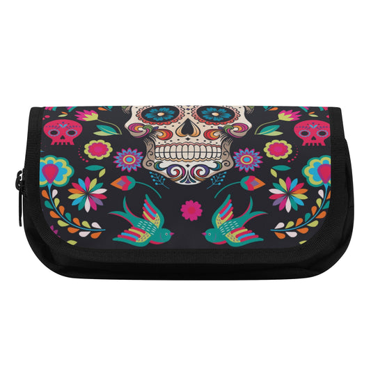 Sugar skull Day of the dead Halloweeen gothic Double Layer Pencil Cases
