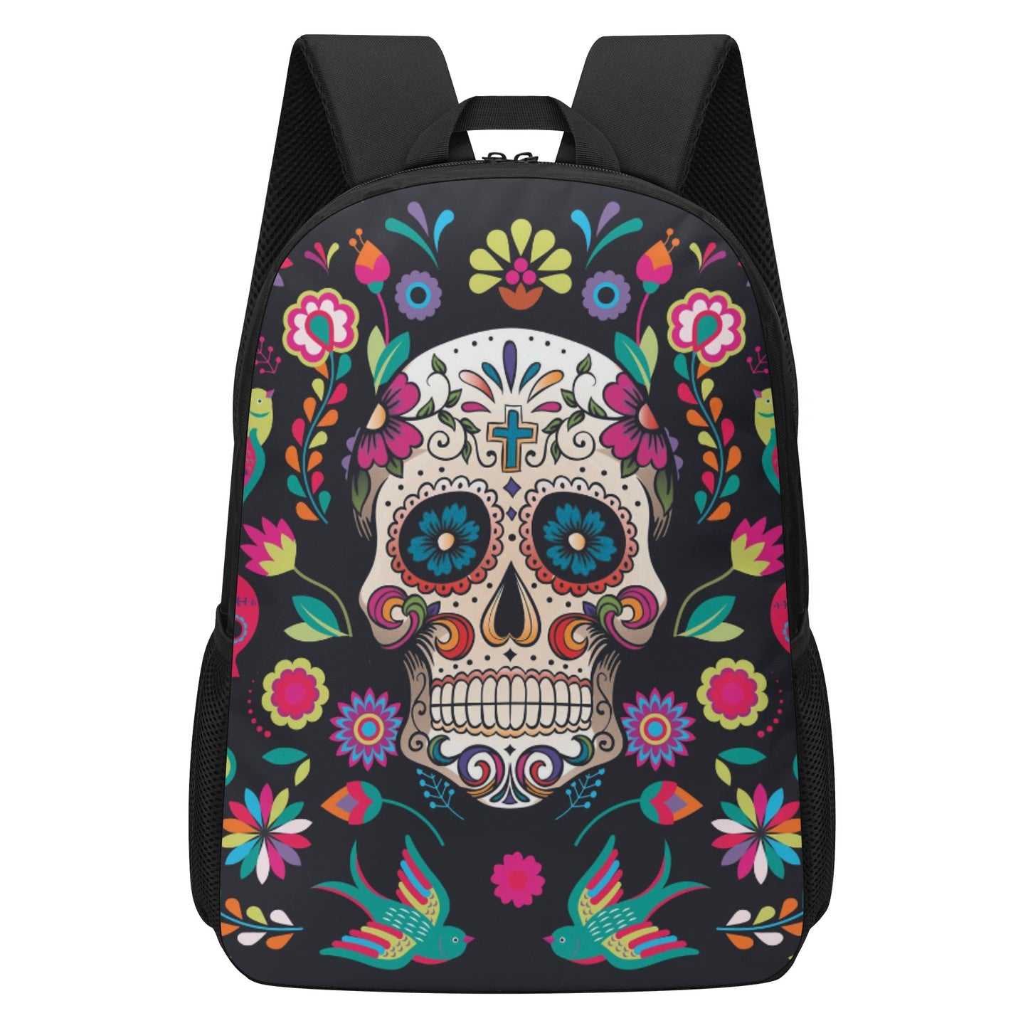 Sugar skull Day of the dead Halloweeen gothic 17 Inch School Backpack