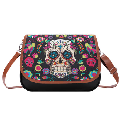 Dia de los muertos gothic Halloween Mexican skull Classic Leather Shoulder bag