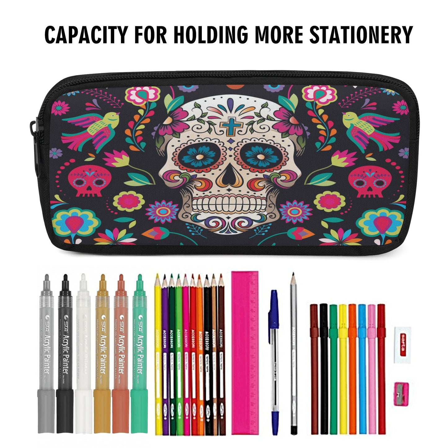 Dia de los muertos gothic Halloween Mexican skull New Style Pencil Cases