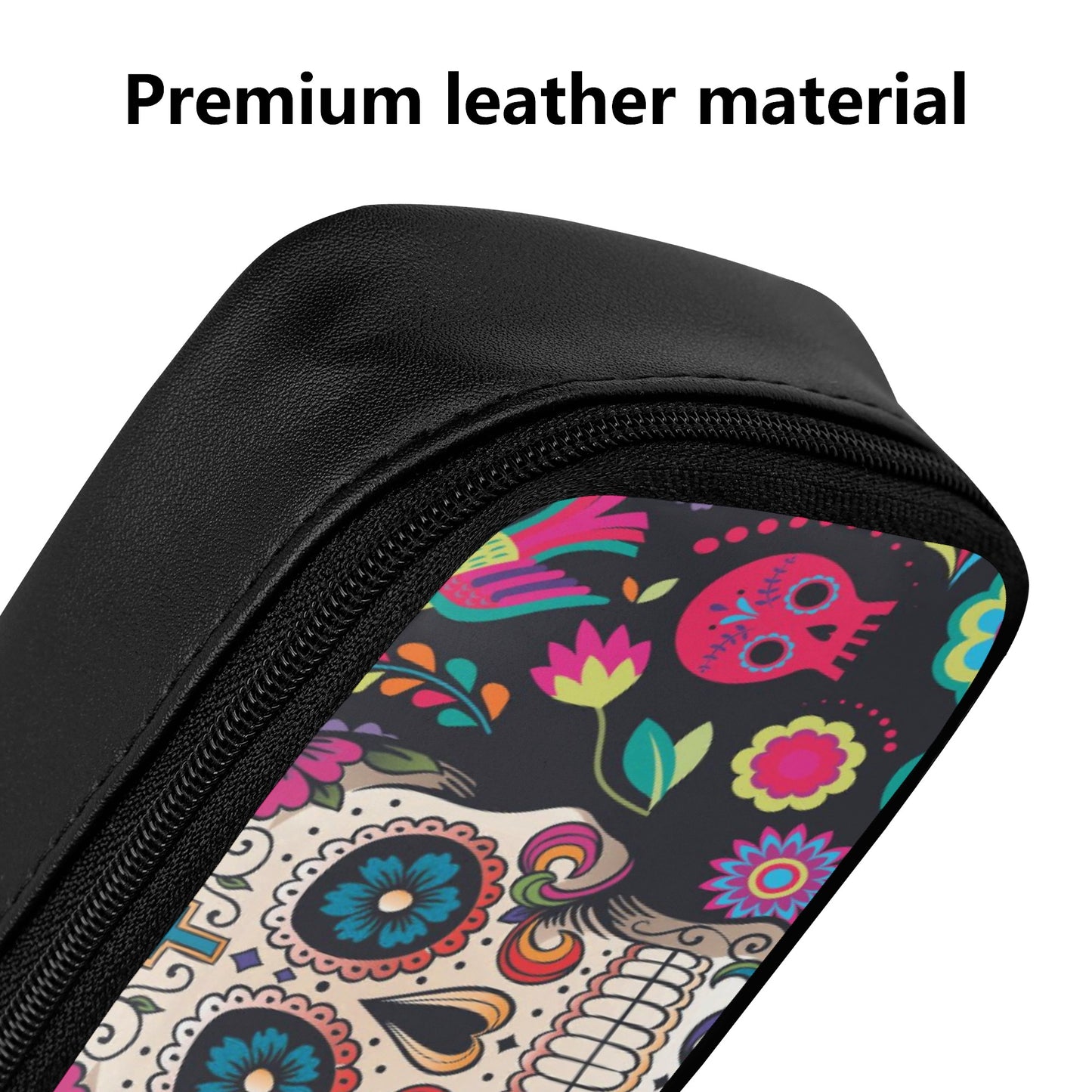 Dia de los muertos gothic Halloween Mexican skull PU Leather pencil case