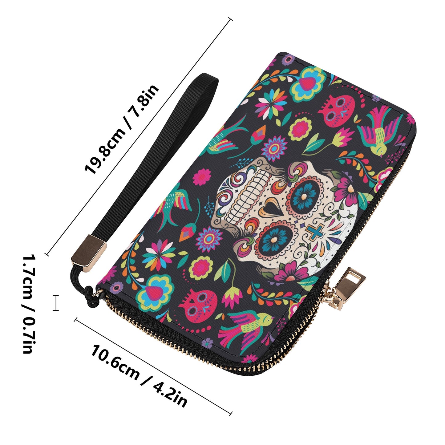 Dia de los muertos gothic Halloween Mexican skull Casual Clutch Wallet