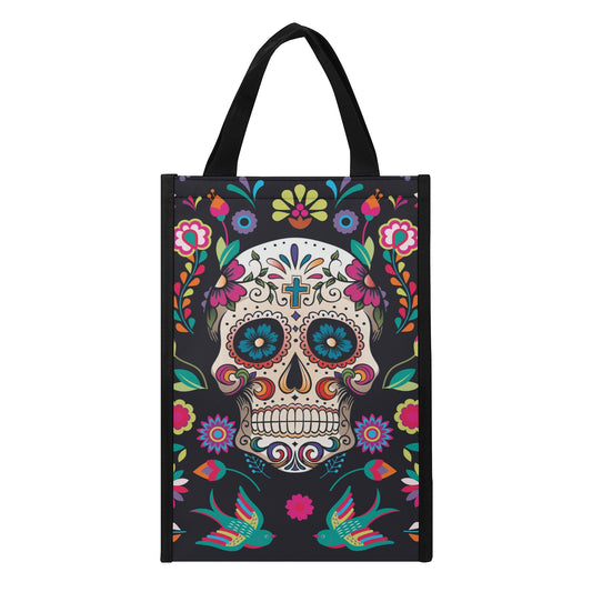 Sugar skull Dia de los muertos gothic skeleton Folding Pocket Type Lunch Bag