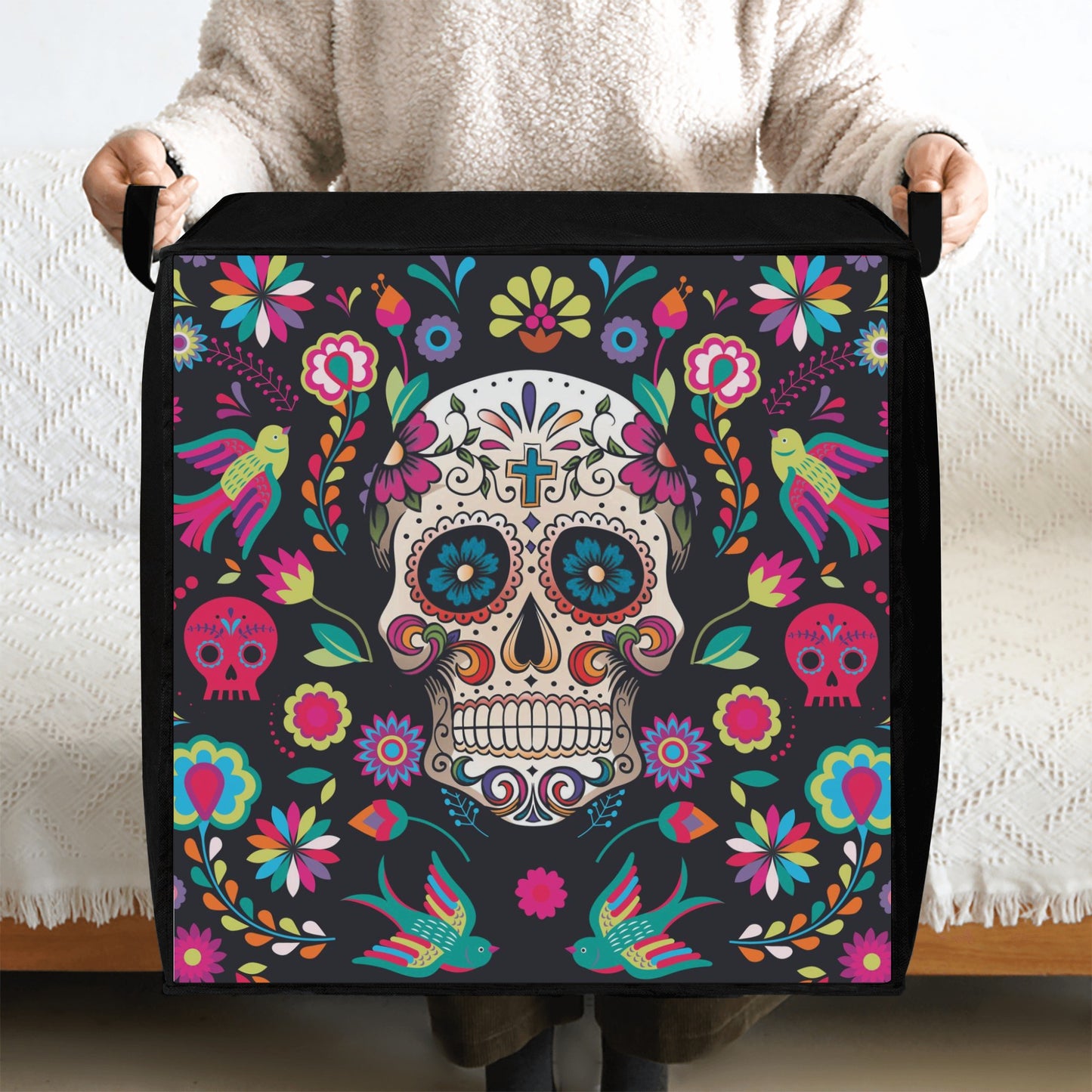 Sugar skull Dia de los muertos gothic skeleton Bedding Storage Box Bag