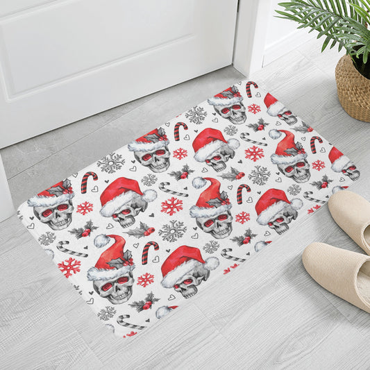 Santa claus skull Plush Doormat
