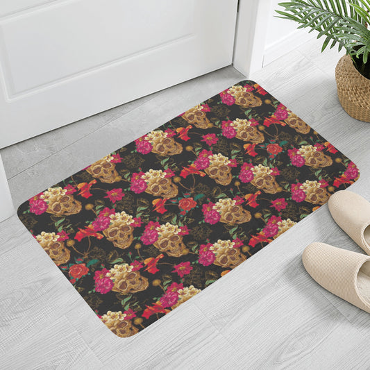 Floral skull Plush Doormat
