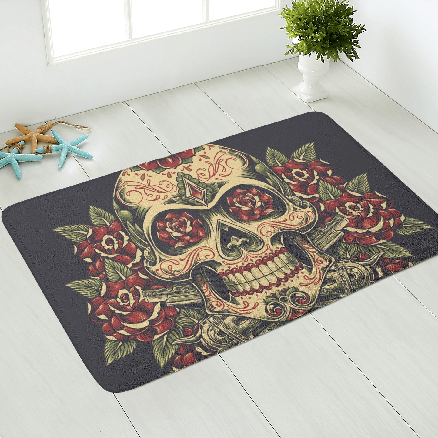 Mexican calaveras skull Plush Doormat