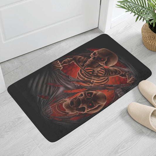 Gothic red skull Plush Doormat
