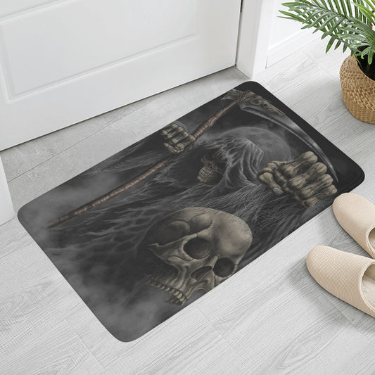 Grim reaper hold skull Plush Doormat