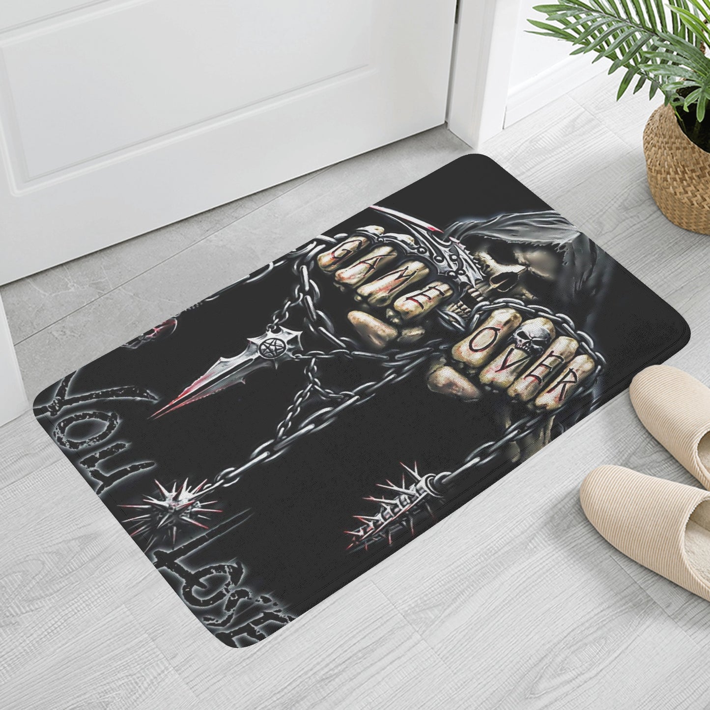 You lose skull grim reaper Plush Doormat