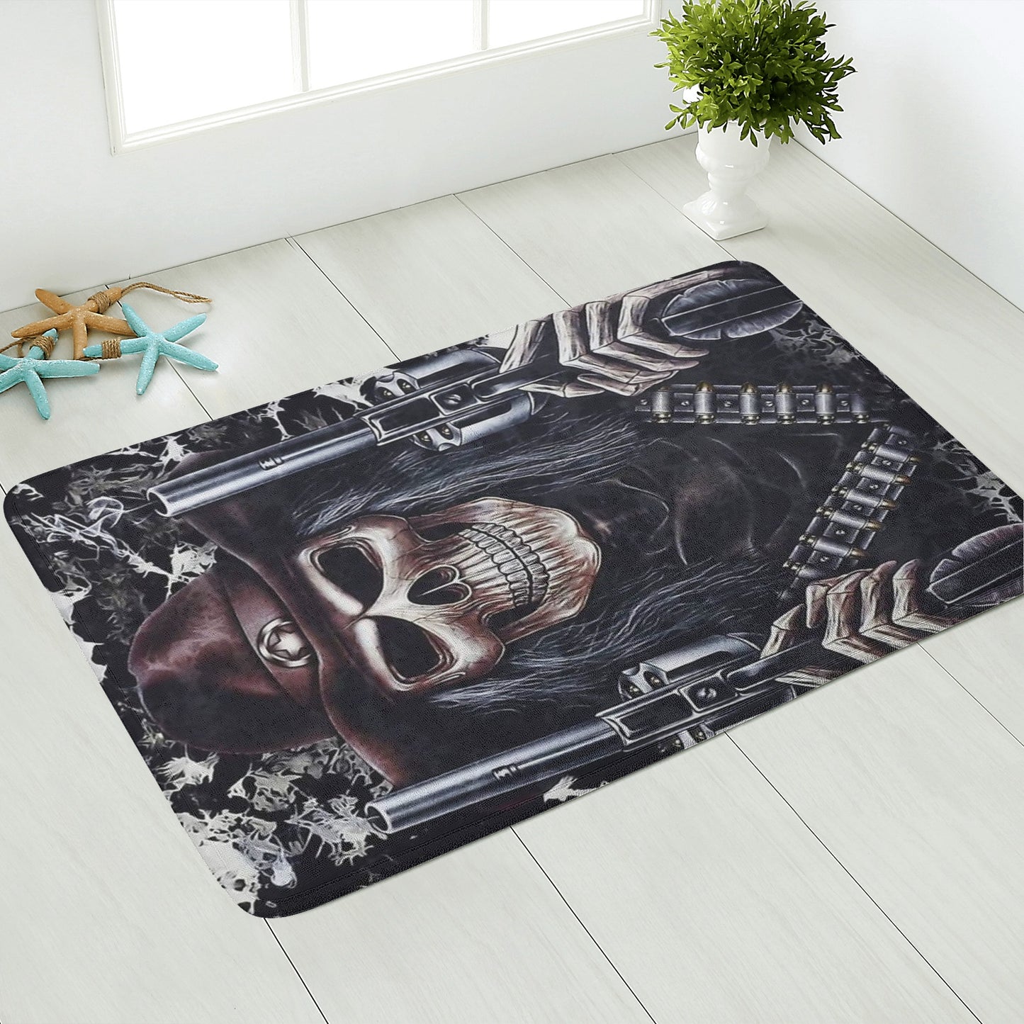 Grim reaper skeleton gothic Plush Doormat