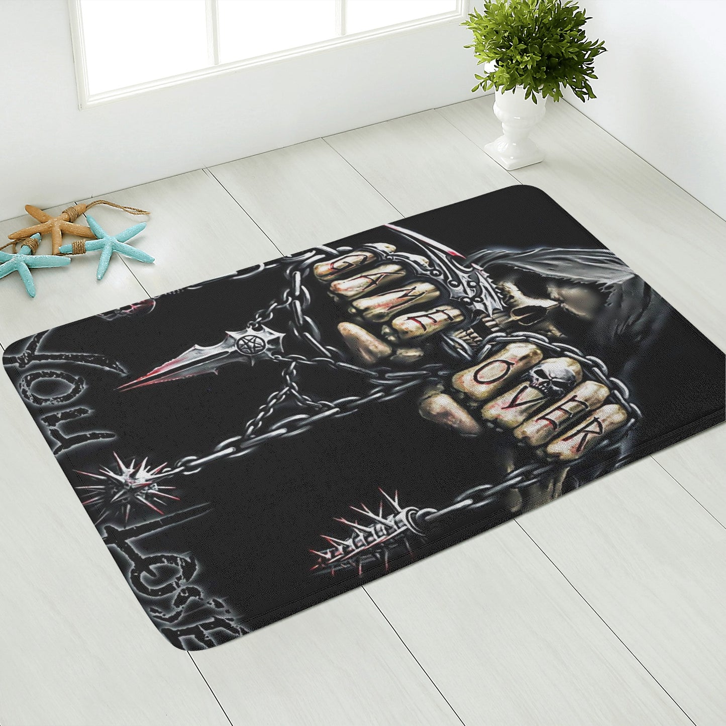 You lose skull grim reaper Plush Doormat