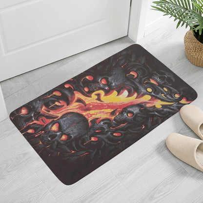 Fire flame skull Plush Doormat