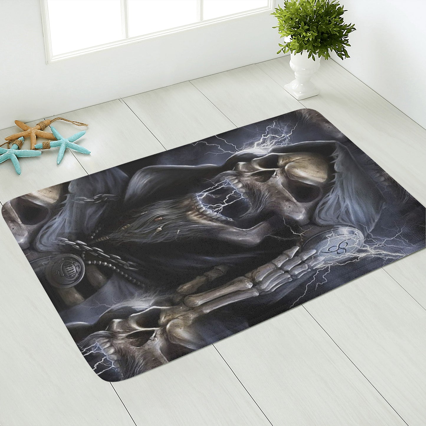 Horror skull girm reaper Plush Doormat