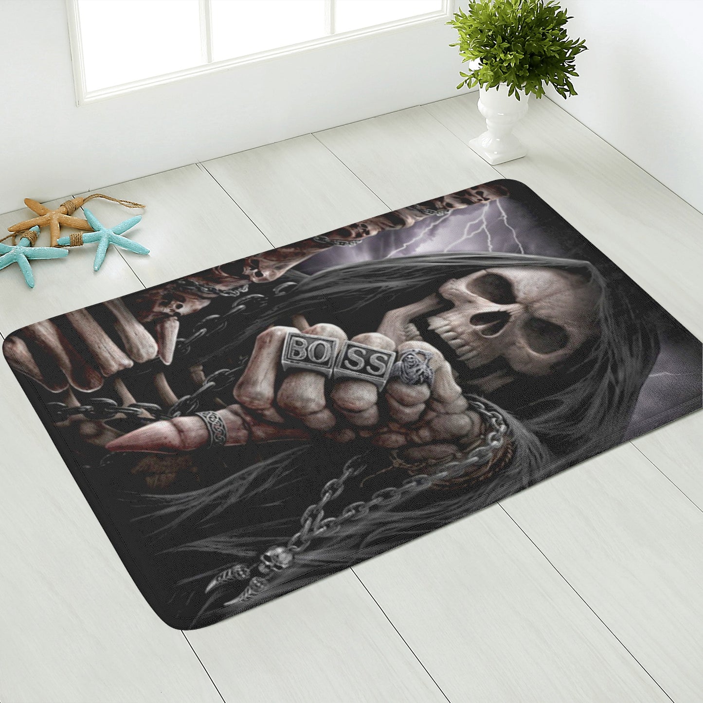 Boss grim reaper Plush Doormat