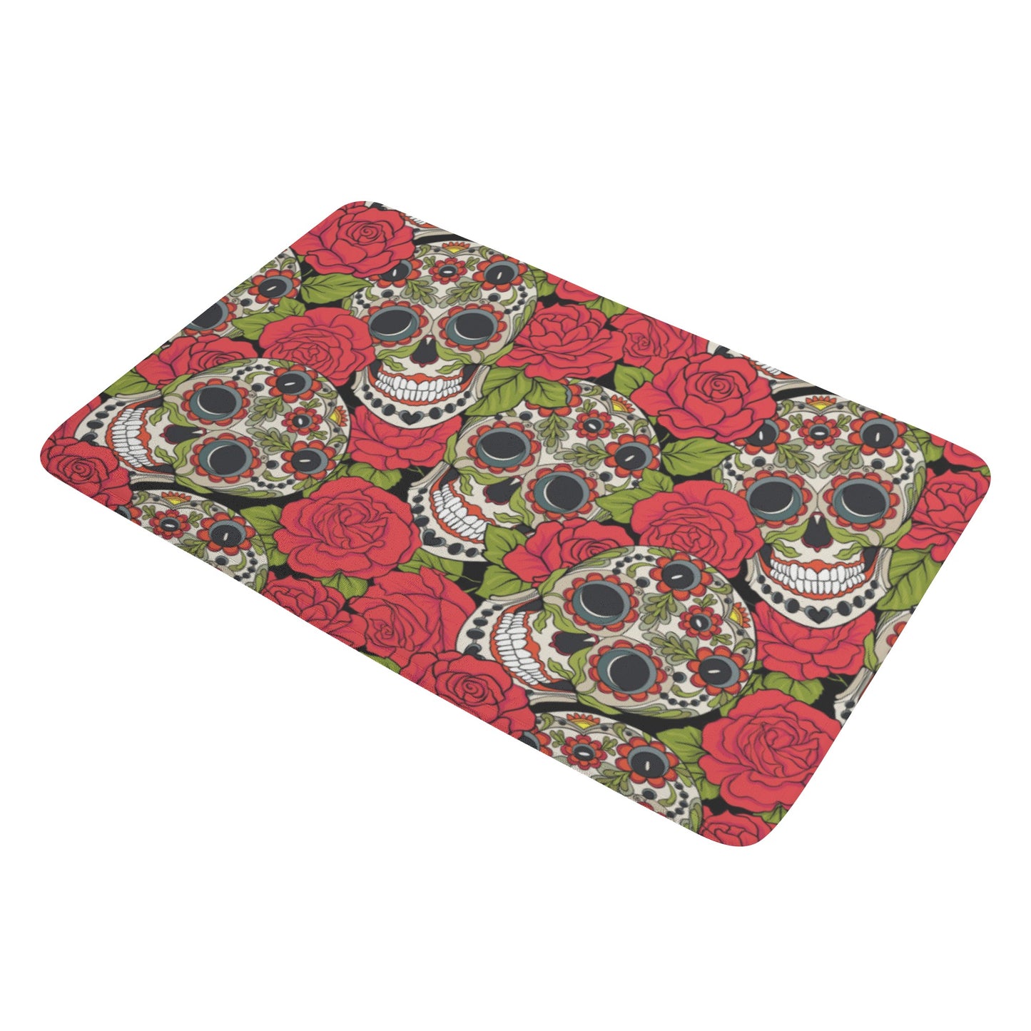 Sugar skull day of the dead calaveras mexican skull Plush Doormat