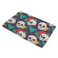 Floral day of the dead skull Plush Doormat