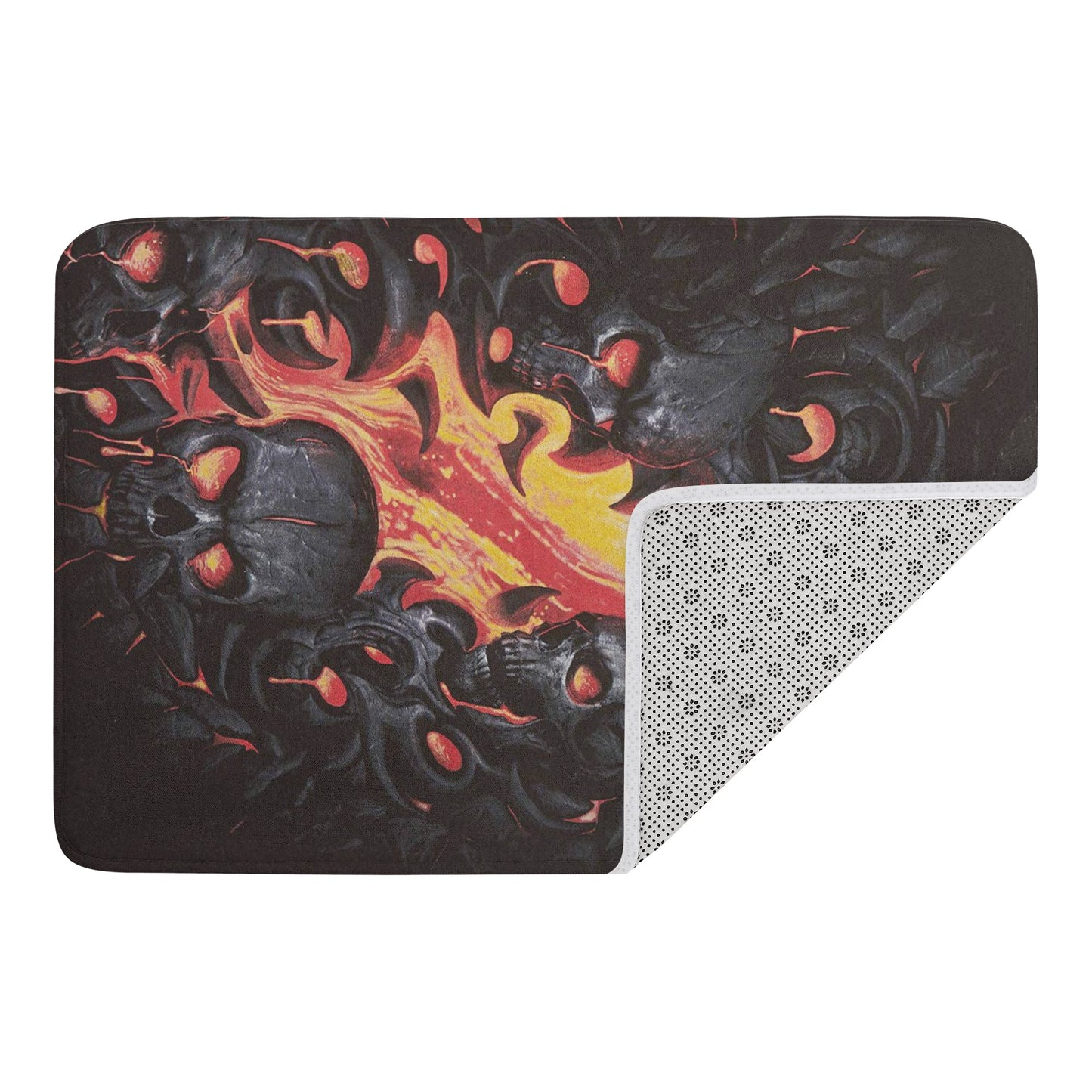 Fire flame skull Plush Doormat