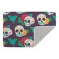 Floral day of the dead skull Plush Doormat