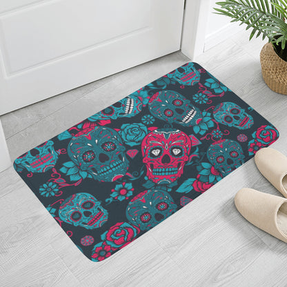 Sugar skull Halloween skeleton Plush Doormat