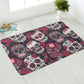 Rose floral sugar skull day of the dead Plush Doormat