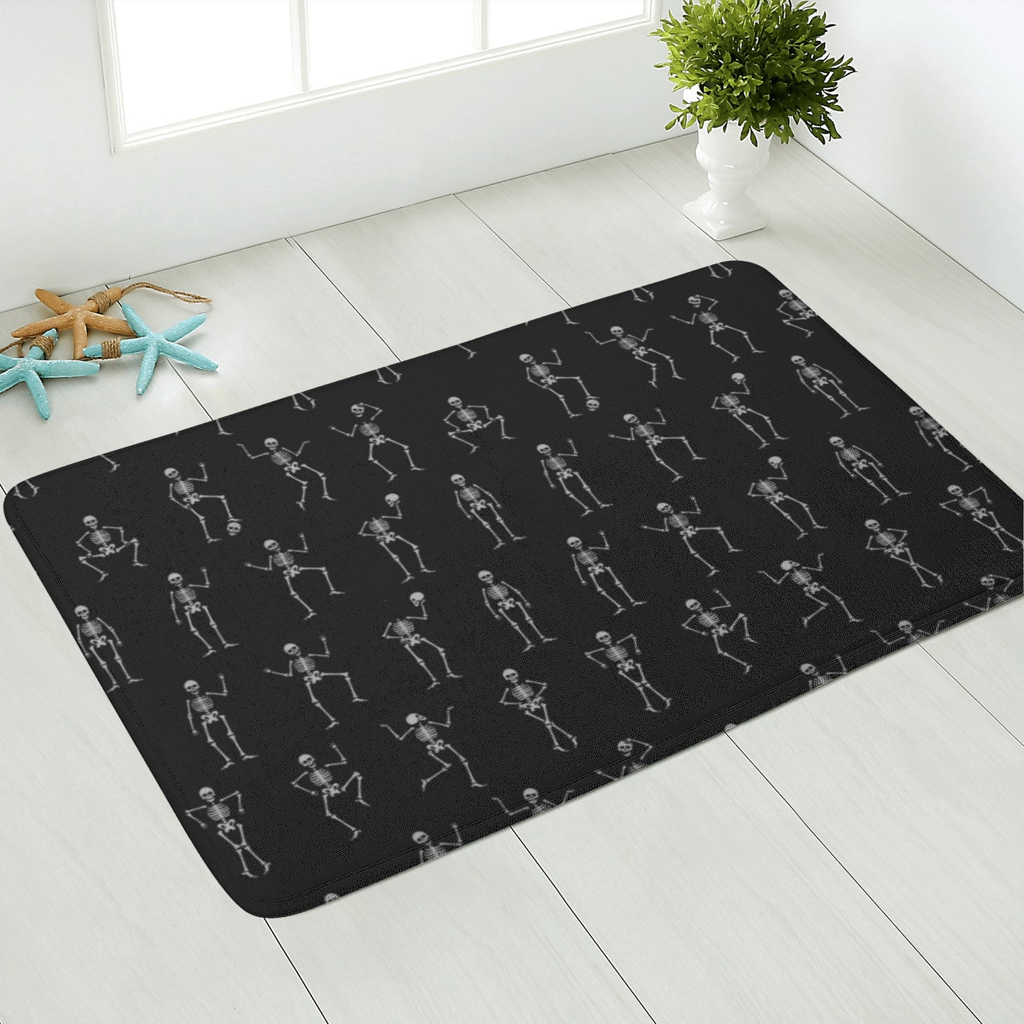 Skeleton dancing  skull Plush Doormat