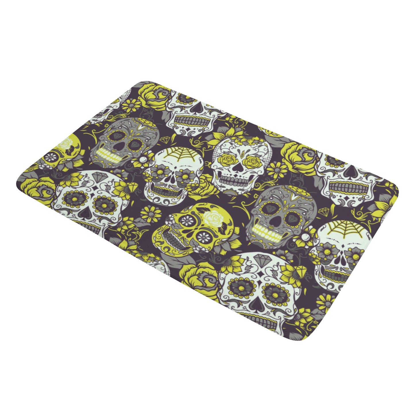 Yellow sugar skull Plush Doormat