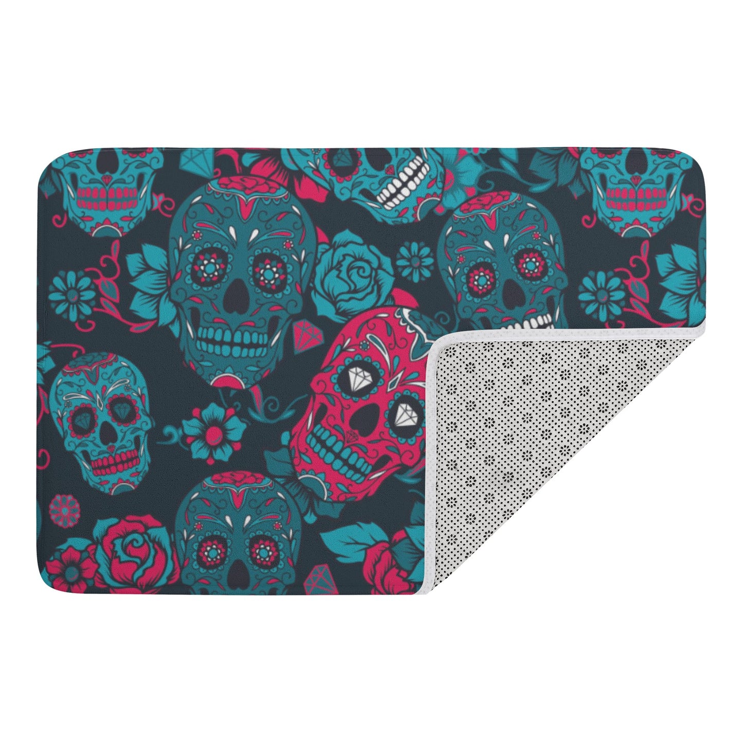 Sugar skull Halloween skeleton Plush Doormat