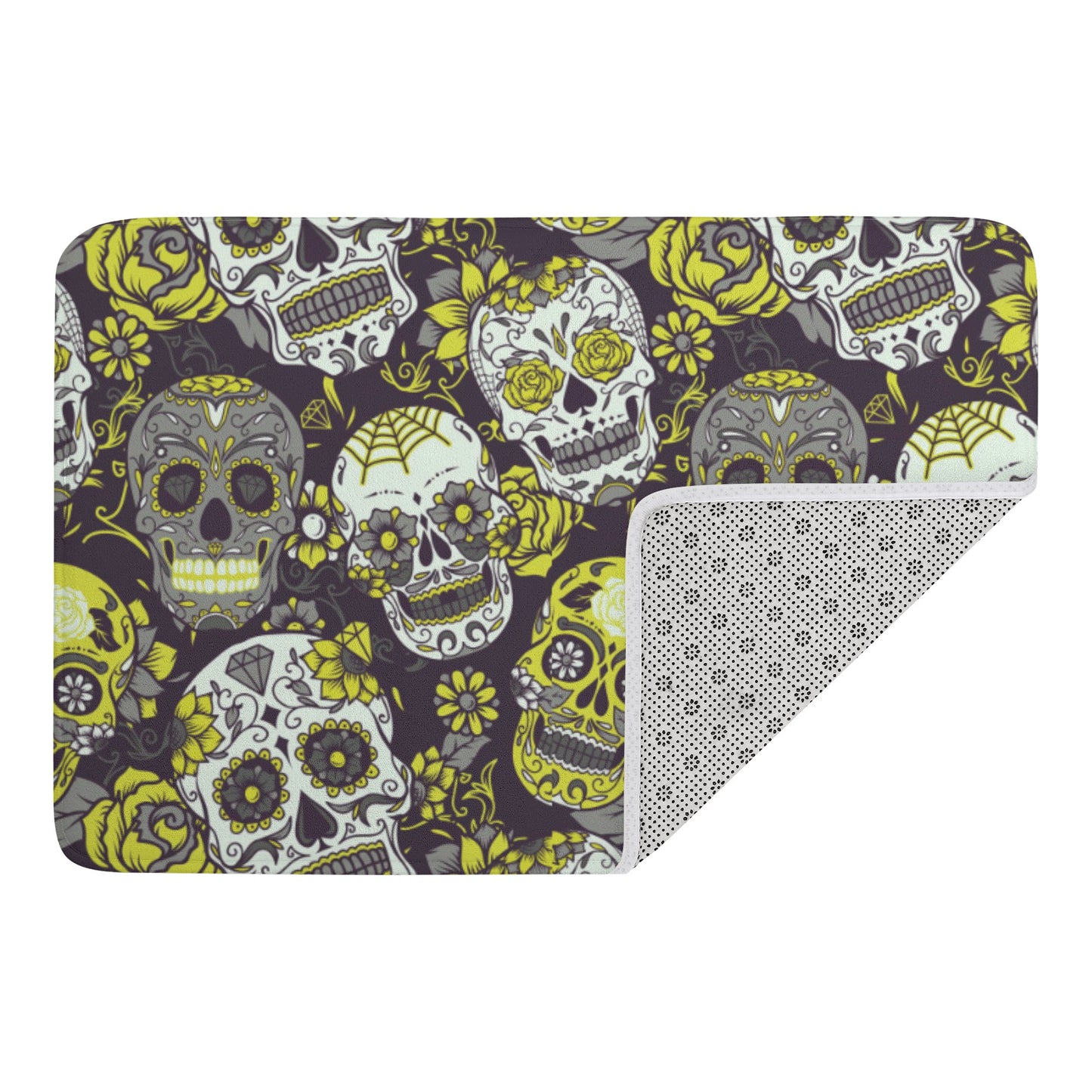 Yellow sugar skull Plush Doormat