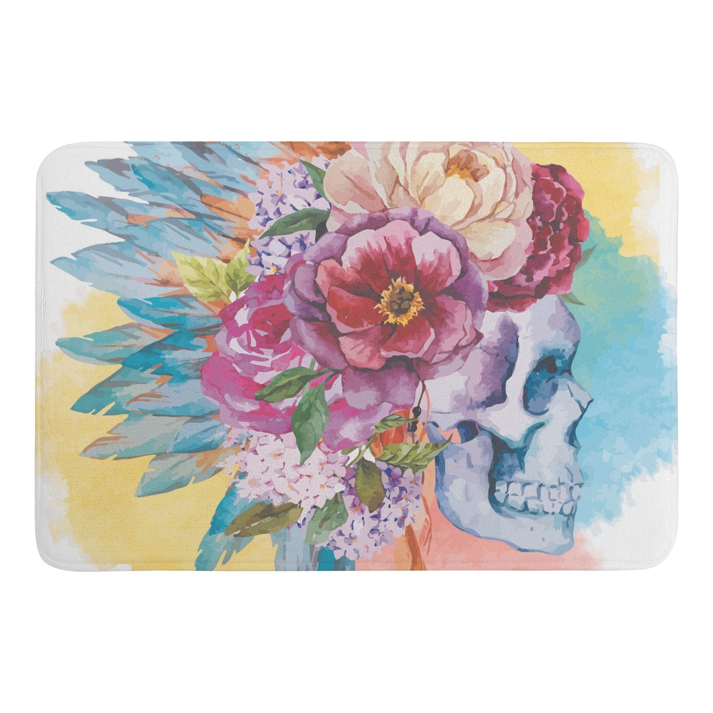 Skeleton floral sugar skull Plush Doormat