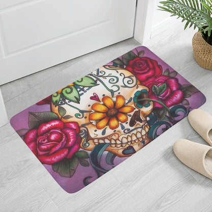 Day of the dead sugar skull Plush Doormat