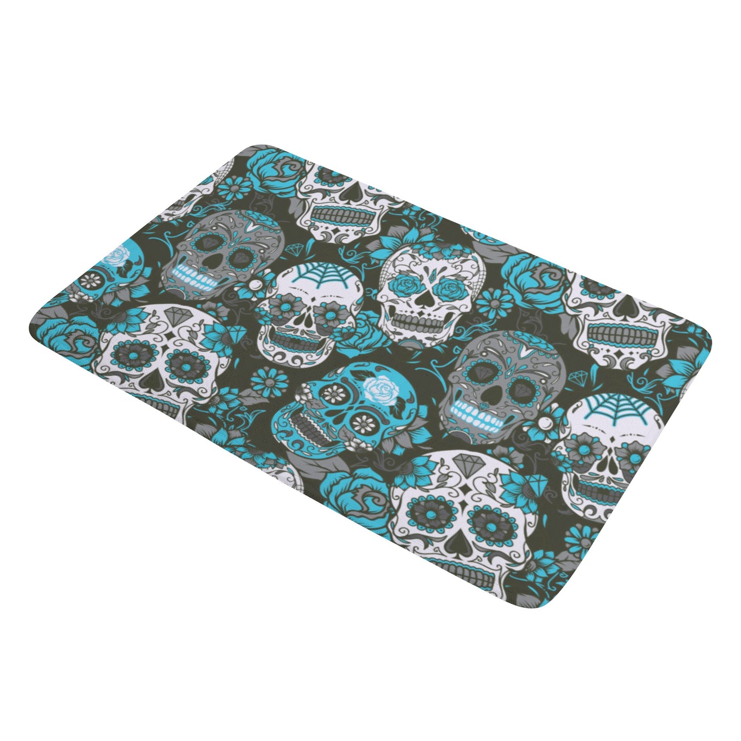 Dia de los muertos sugar skull Plush Doormat