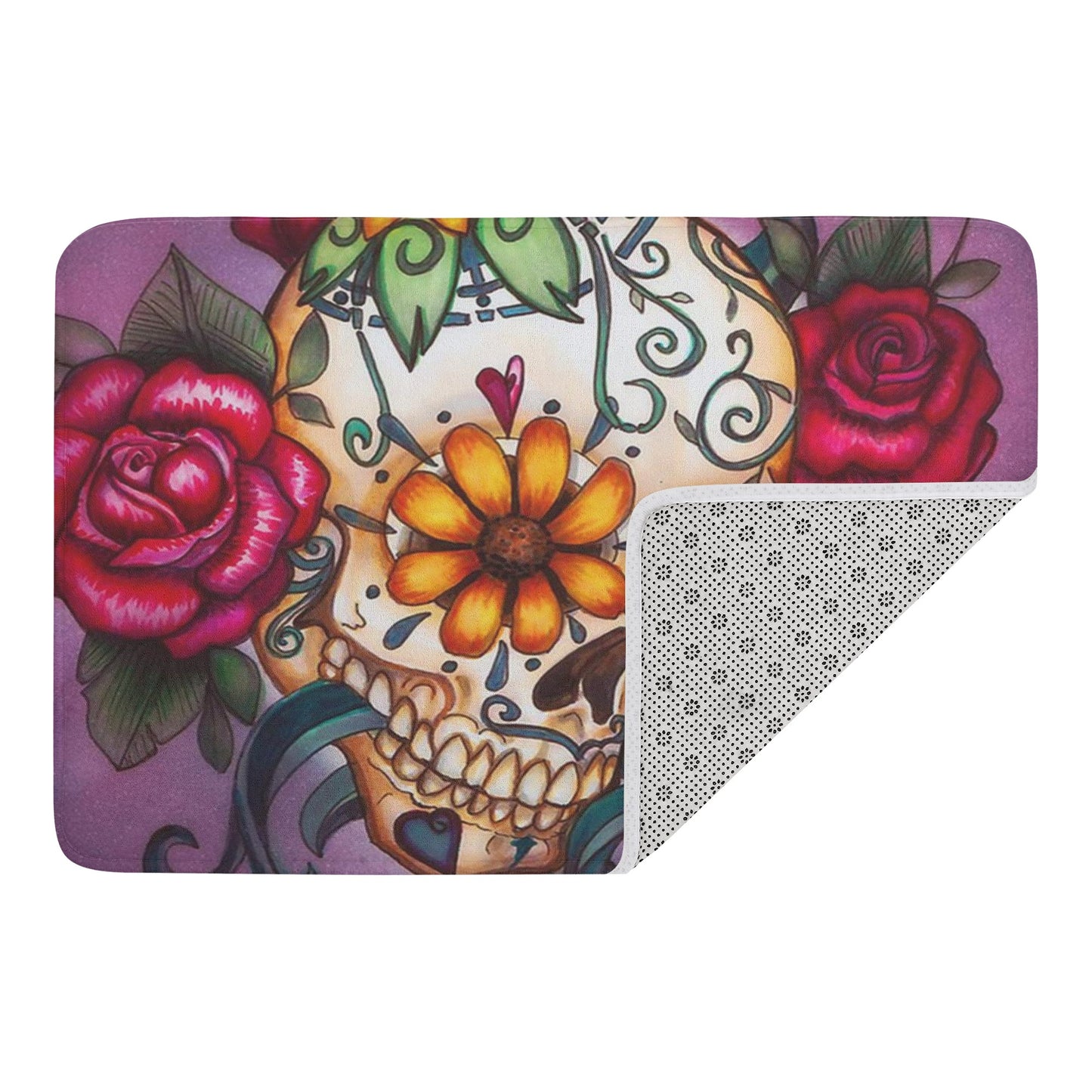 Day of the dead sugar skull Plush Doormat