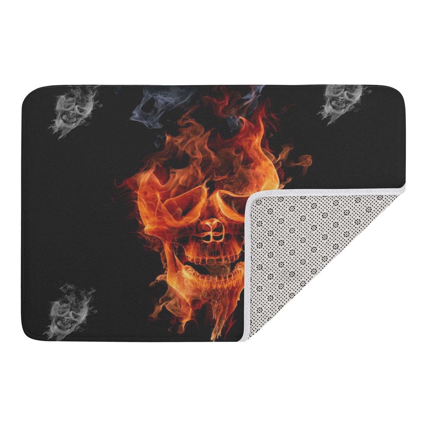 Flaming skull gothic Plush Doormat