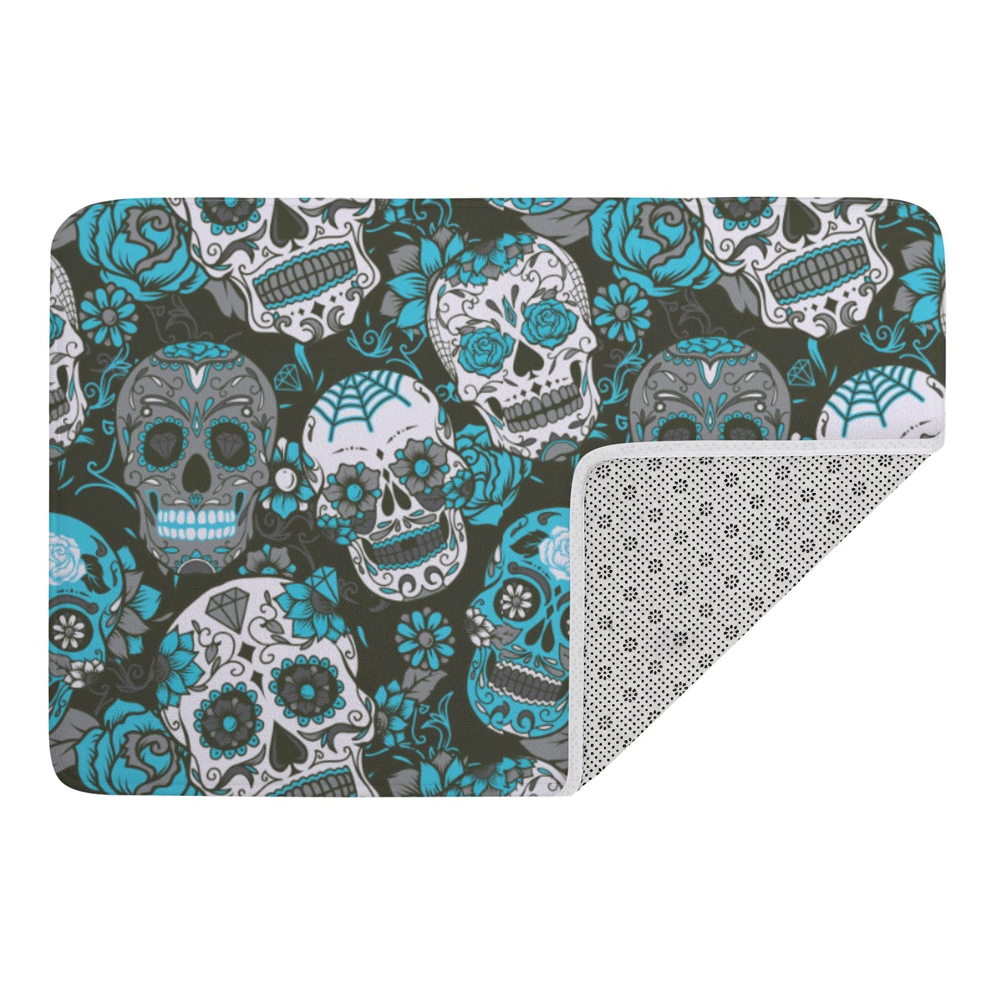 Dia de los muertos sugar skull Plush Doormat