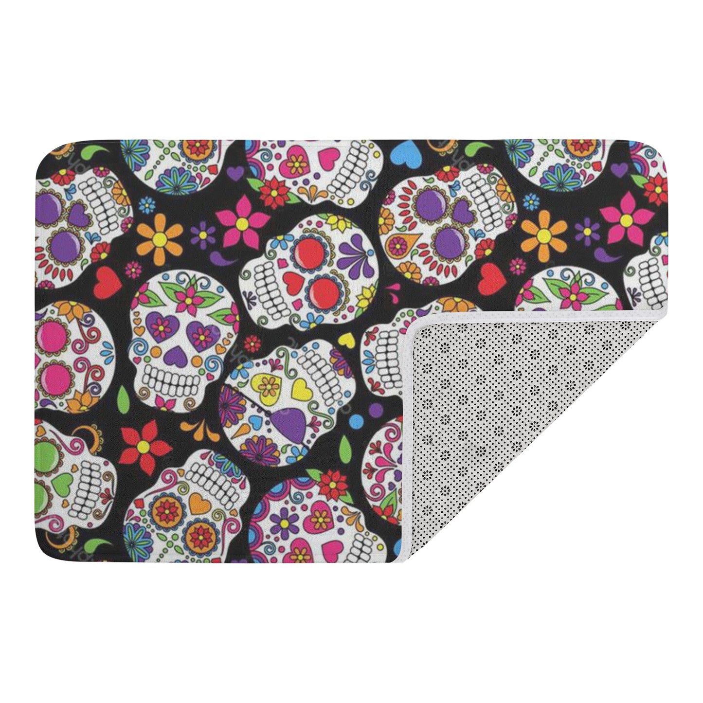 Sugar skull day of the dead Plush Doormat