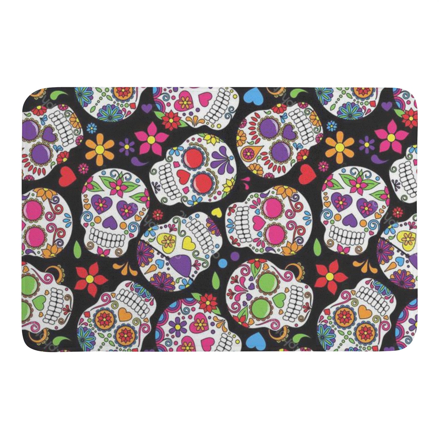 Sugar skull day of the dead Plush Doormat