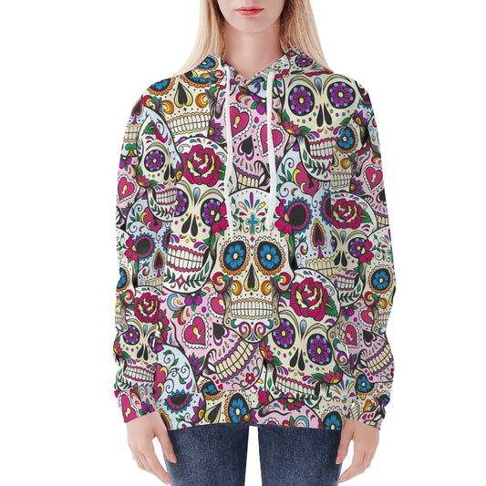 Calaveras mexican skull dia de los muertos Women's All Over Print Hoodie