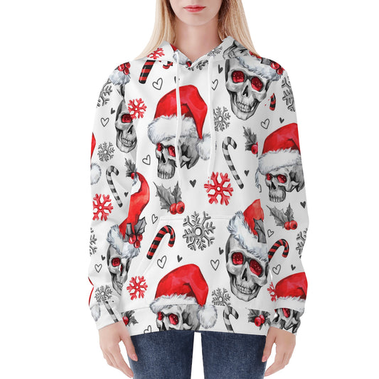 Santa claus skull Women's All Over Print Hoodie