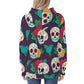 Floral sugar skull Women's All Over Print Hoodie