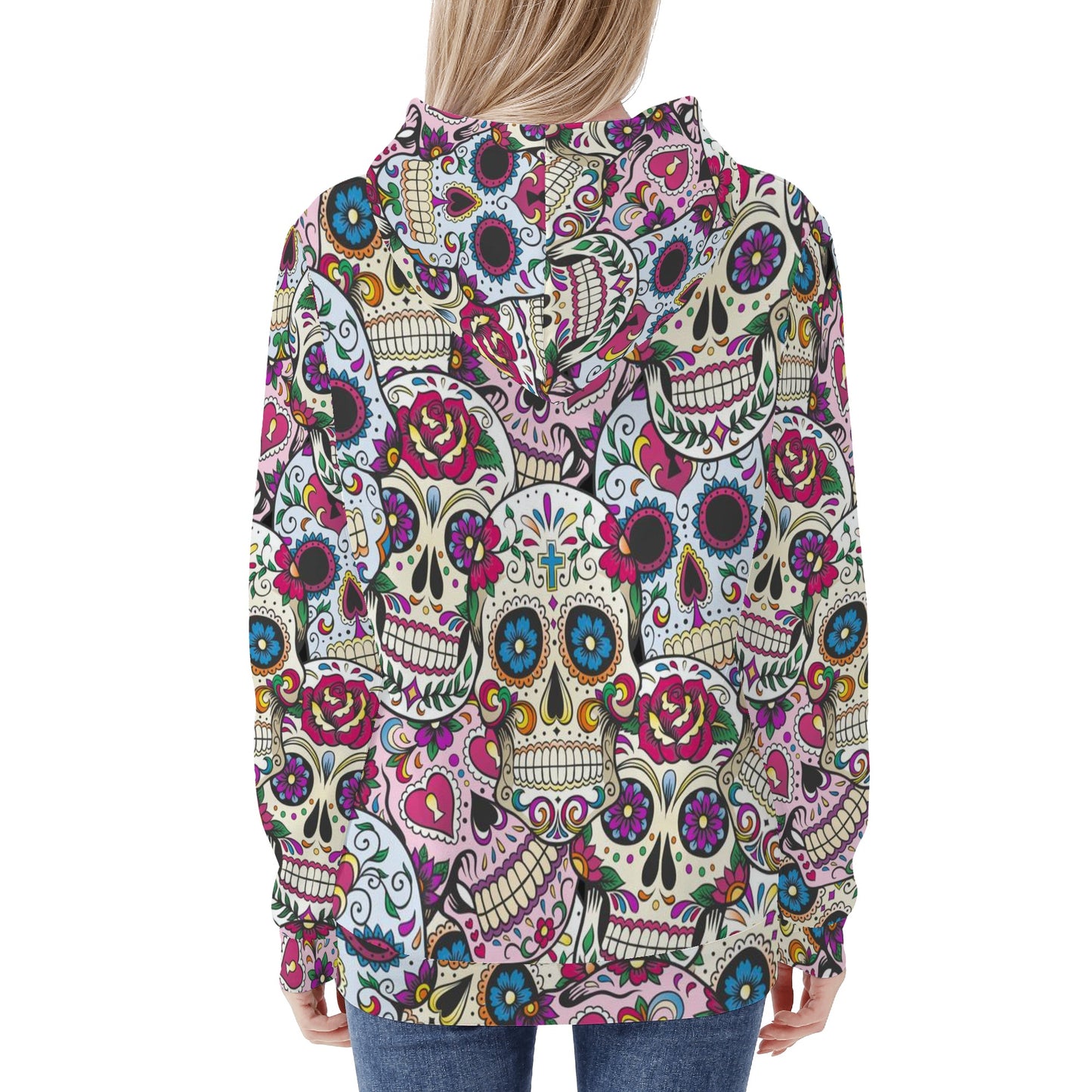 Calaveras mexican skull dia de los muertos Women's All Over Print Hoodie