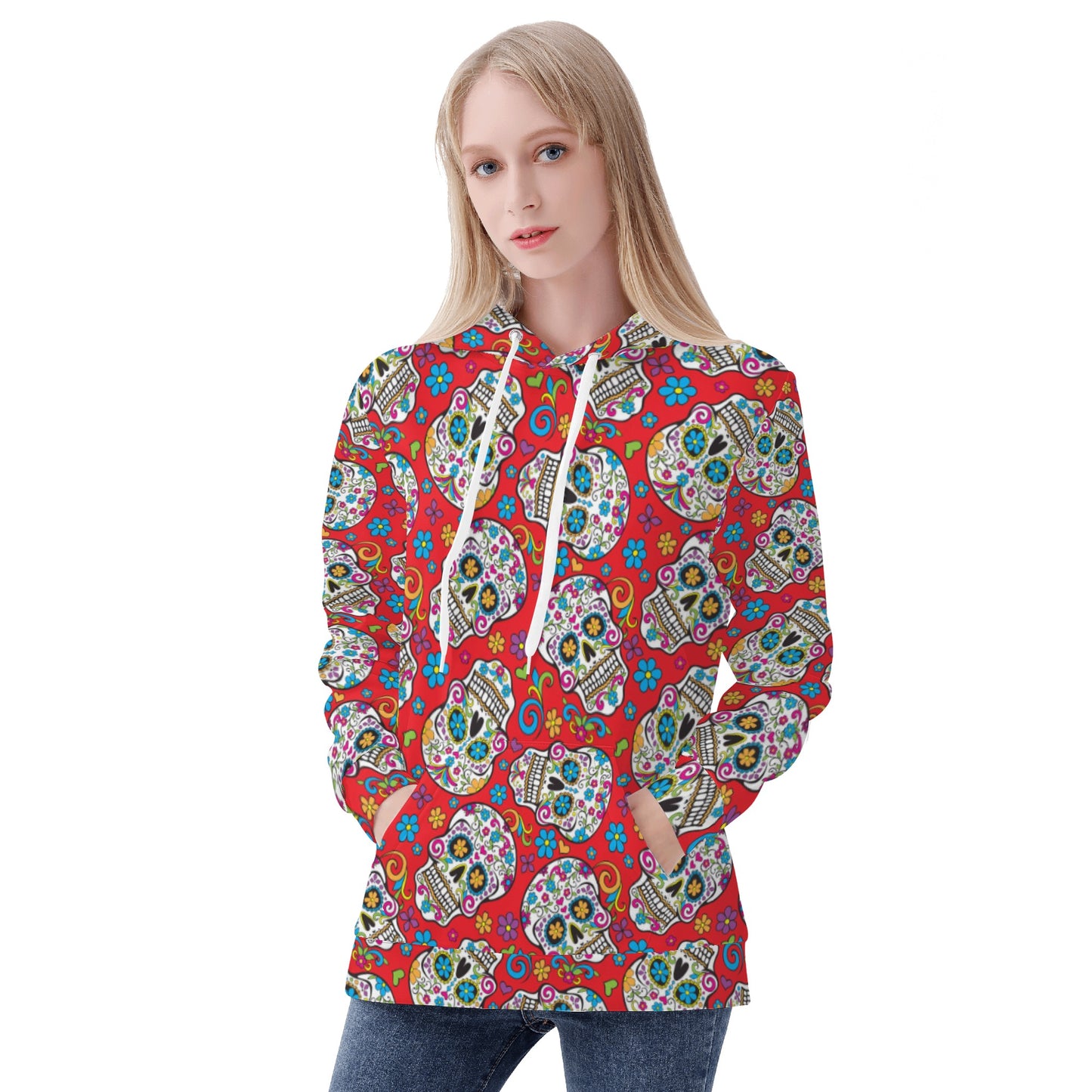 Gothic sugar skull Women's All Over Print Hoodie